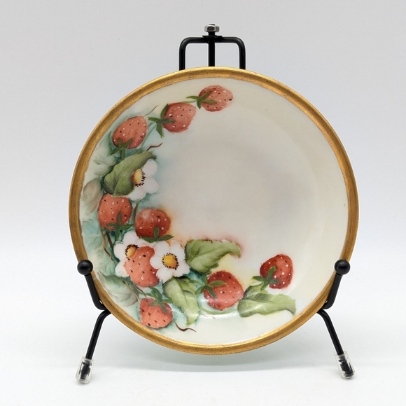 Vintage RS Germany Small Strawberry Flower Porcelain Dish - Picture 1 of 7